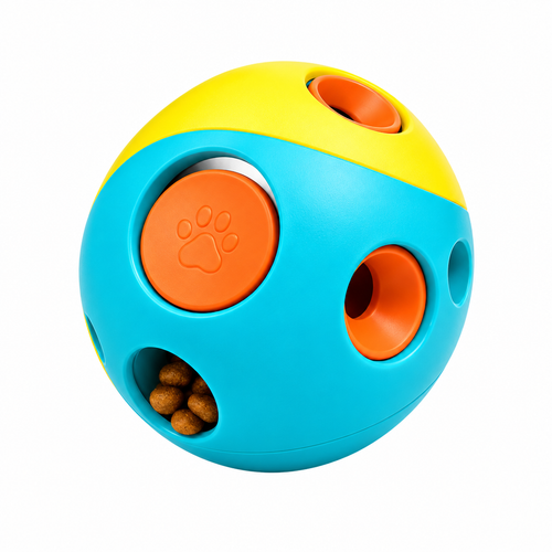 Interactive Puzzle Feeder Ball for Dogs on white background